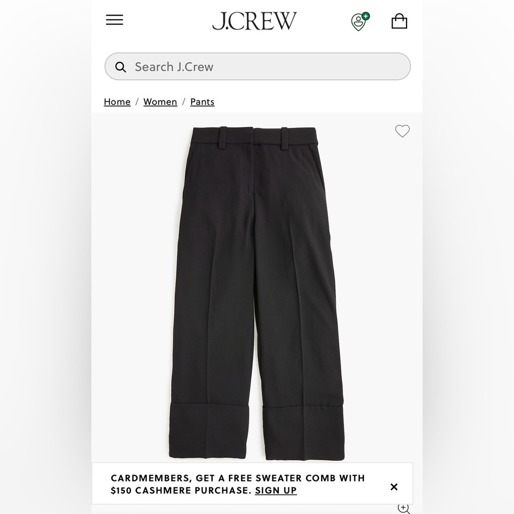 J. Crew Black Tailored Trousers
